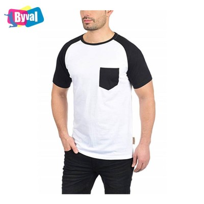 OEM Cheap Price Wholesale China Clothing Blank Cotton Sport Men T-shirt Contrast Cotton Baseball Tee