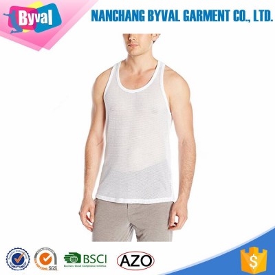 Mens String Mesh Vest Fitted 100% Cotton Gym Training Tank Top T Shirt Fish Net Tee